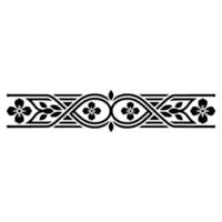Elegant Floral Border in Black and White, Decorative Element - Vintage vector