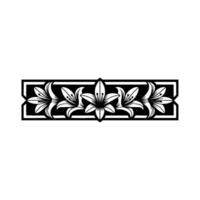 Floral Border, Black and White Lily, Decorative Element vector