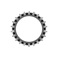 Ornamental Circular Frame, Elegant Black on White, Minimalist vector