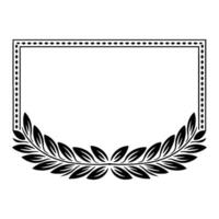 Elegant Black Frame with Laurel Wreath Decorative Border vector