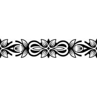 Elegant Floral Border in Black and White, Minimalist and Decorative vector