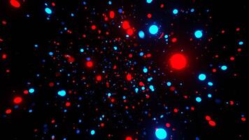 vermelho e azul caótico partícula movimento fundo vj ciclo dentro 4k video