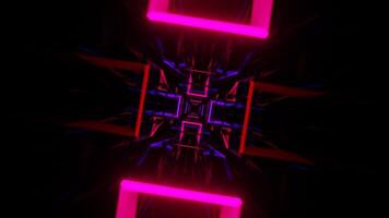 Multicolor Neon Flashing Mirrored Tunnel Background VJ Loop in 4K video