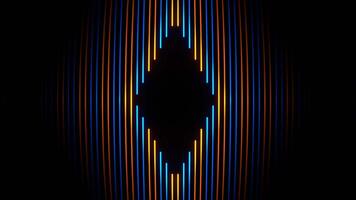 laranja e azul néon linhas comovente dentro virar fundo vj ciclo dentro 4k video