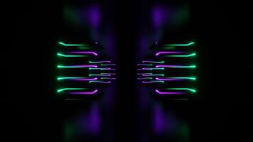 Purple and Turquoise Neon Moving to Top in Corridor Background VJ Loop in 4K video