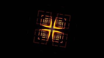 Orange and White Neon Square Shapes Motion Background VJ Loop in 4K video