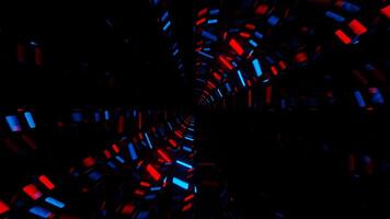 Red and Blue Neon Circles Mirror Tunnel Background VJ Loop in 4K video