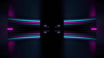 Cyan and Pink Neon Circle Equalized Corridor Background VJ Loop in 4K video