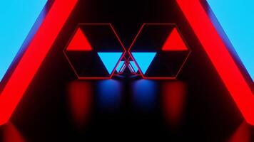 Red and Blue Flashing Hexagon Area Background VJ Loop in 4K video