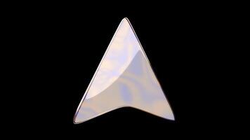 Glossy Crystal Textured Cursor Rotating on a Transparent Background. Seamless Loop. 4K video