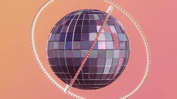 Summer 3D horizontal backgrounds groovy disco ball pearl circles loop animation banner mockup social media trendy retro vintage vibe cool doodle cartoon poster club rave relax hippie bright gradient video