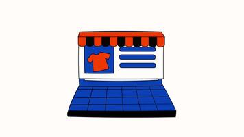 Animation of an online store interface, representing online shopping or online business video