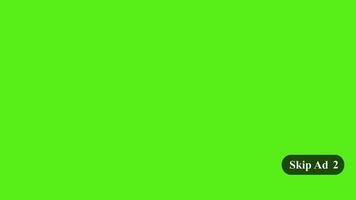Skip ad button animation on green screen, with a 5 second countdown timer and mouse cursor clicking on the ad skip button for web promotion. video