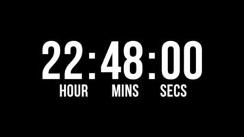 Digital Clock Timer Countdown 24 Hour Animation Suitable for Streaming, Events, or Time Display Screens video