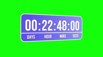 1 Day Countdown Timer Animation on Green Screen Suitable for Event Promotions, Launch Countdowns, and Livestream Intros video