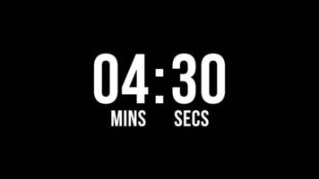 5 Minute Countdown Timer Animation on Black Background Perfect for Break Screens, Livestreams, or Presentation Pauses video