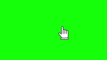 Animated Looping Hand Click Cursor on Green Screen, UI Tap Pointer video