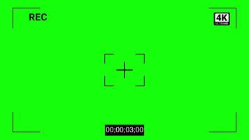Animated Camera Recorder Viewfinder Green Screen, Chroma Key 4K Recording Interface video