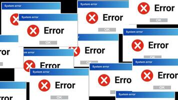 Multiple System Error Pop Up, Computer Crash Animation Error Message video