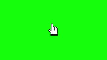 Animated Pointer Hand Cursor Click Green Screen, Smooth Interactive Pointer Overlay video