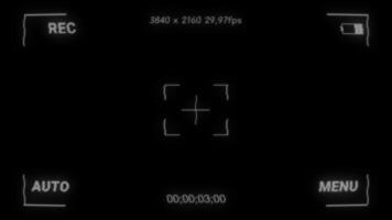 Animated VHS Retro Camera Viewfinder REC Screen Overlay video