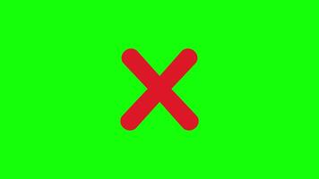 Animated Red X Mark Green Screen, Red cross mark, Prohibition and Error video