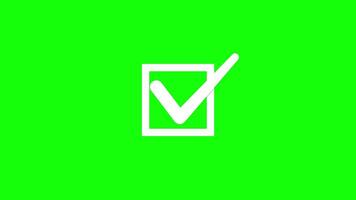 Animated Check Mark in Black Square Green Screen Success Validation Icon video