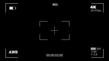 Camera Viewfinder Overlay Recording UI on Black Background video