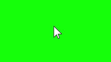 Computer mouse click cursor animation on green screen video