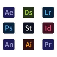Flat Design Software Icons Logo Collection vector