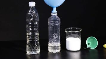 Balloon inflates using chemical reaction in bottle video