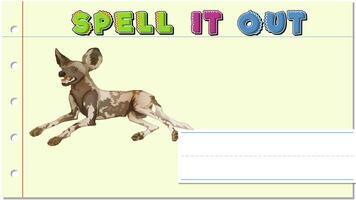 Educational animation with colorful text and hyena illustration, guiding viewers to spell 'hyena' interactively over 12 seconds video