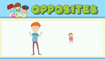 Colorful animation illustrating the concept of opposites with thin and fat characters, featuring playful transitions and vibrant visuals video