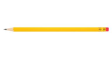 Yellow pencil isolated on white background. Stock photo
