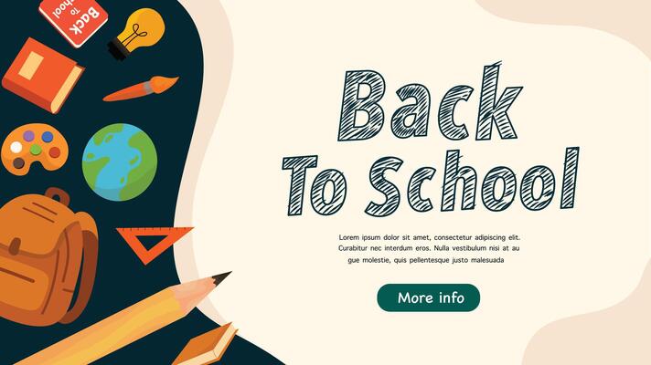 School related objects placed around chalk style background