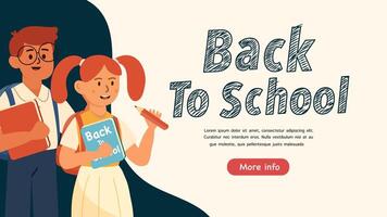 smiling diverse children holding books and supplies for school vector