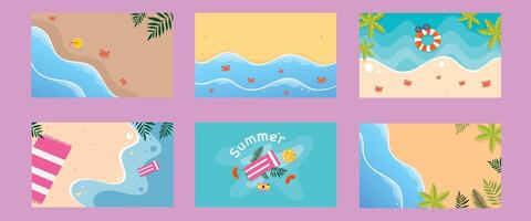 A playful bundle set of beach scenes with waves float vector