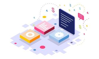 Isometric for Digital business Work vector