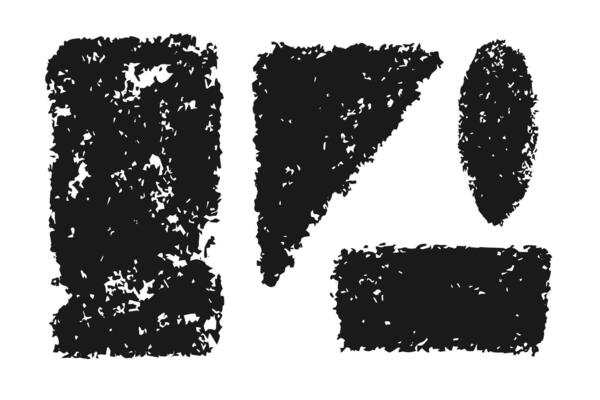 Set of black chalk texture