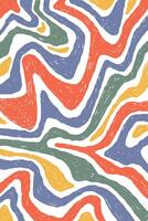 Abstract Poster with Hand Drawn Wavy Stripes vector