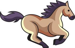 Flat design running horse cartoon illustration vector