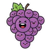 Funny Grape Bunch Character vector