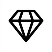 new unique outline Diamond icon in white background vector