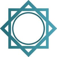 Islamic thin line badge frame layout vector