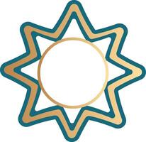 Abstract Islamic gold frame shape vector