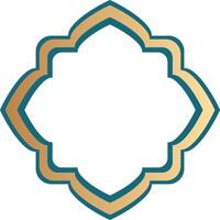 Islamic frame with gold outline vector