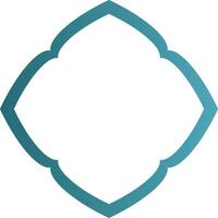 Ornamental Islamic badge with thin frame vector