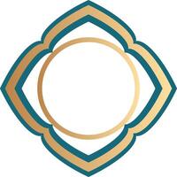 Islamic gold badge elegant frame vector