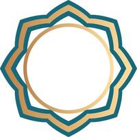 Islamic shape frame with gold color vector