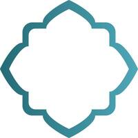 Clean Islamic frame badge with outline vector